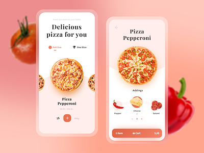 Pizza Delivery App UI 3d aplication app delivery design flumberg food foodtech mobile pizza restaunt ui ux