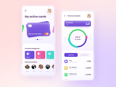 Modern Bank App Friendly UI Concept app application bank banking card cash deposite finance fintech flumberg invest mobile money responsive ui ux