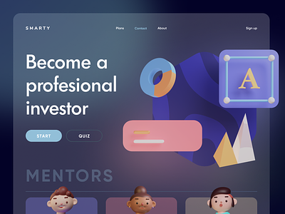 SMARTY - Investment Advisor Promo Page Concept 3d branding design finance fintech flumberg illustration landing logo ui ux web website