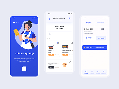 Blesk - Uber for cleaning, Mobile UX/UI