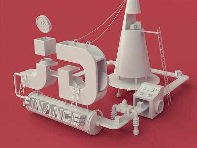 Contradiction space 3d c4d illustration ps