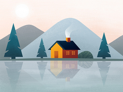 House in mountain house illustration landscape lanscapeillustration mountains vector