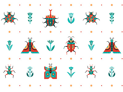 Geometric Insects Pattern