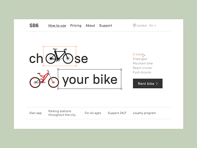Bicycles for rent - Website Design benefits page bike branding e bike landing page makeevaflchallenge makeevaflchallenge9 platform site ui uxui