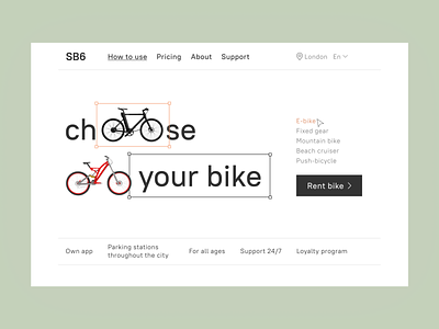 Bicycles for rent - Website Design