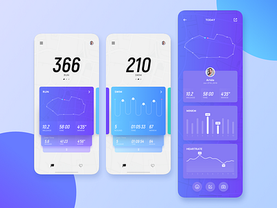 PaceFit - Conceptual Vision app design graphics interaction interface ios sport track ui ux violet vision