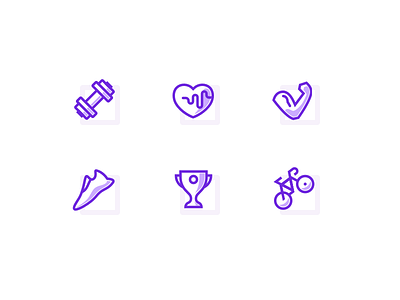 Ultraviolet Icon For Sport bike dumbbell fit heart icon muscle plate sneaker sport ui ultraviolet ux