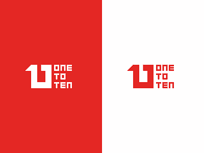 One To Ten 1 10 company flat icon logo number one red sign symbol ten