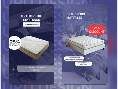 Promotional banners for orthopedic mattresses banner design design graphic design social media design