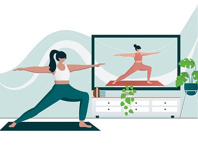 Fitness & Wellness App #3 app branding design fitness girl graphic design illustration ui vector yoga