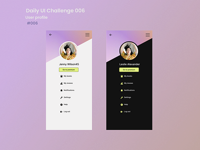 Daily UI Challenge 006 006 dailyui dailyuichallenge design graphic design ui user user profile