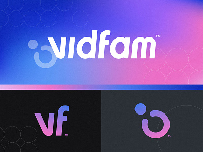 Vidfam Brand brand branding design gradient identity lettering logo logotype type typography