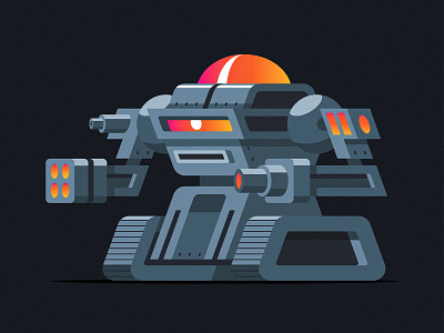 PS Bot cannon cyborg cyclops illustration illustrator robot robotics robots tank vector