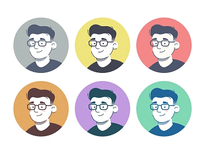 Self-portrait avatar character face illustration illustrator line man people person photo portrait profile self portrait