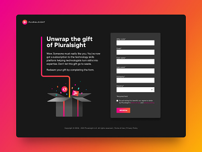 Redeem Your Gift box form gift illustration present redemption tech technology ui ux