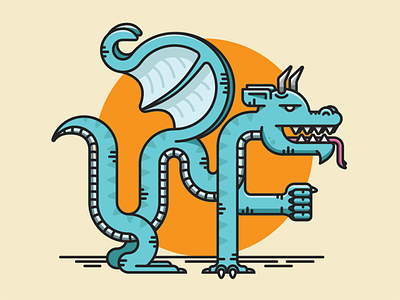 Dragon graphic design illustration illustrator monoweight