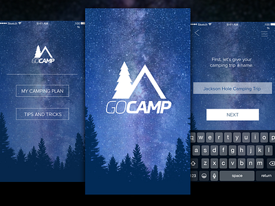 GoCamp camping mobile mobile app planning ui ux wilderness