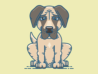 Apollo dog illustration line art mastiff mono weight monoweight