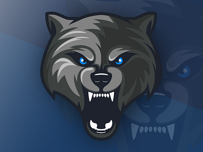 Wolf dog growl illustration logo snarl sports wolf wolves