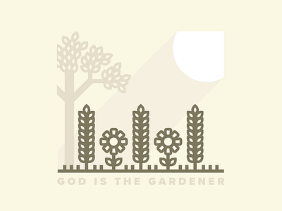 The Gardener garden gardener god growth illustration light plants spiritual tree