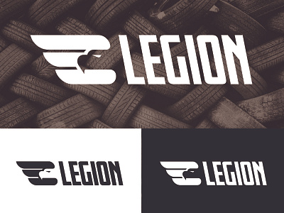 Legion Logo - 1 bird eagle logo positive negative tires wing wings