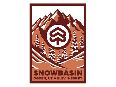Snowbasin Rectangular illustration mountains ogden outside snow snowbasin trees utah wild wilderness