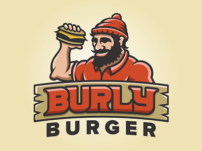 Burly Burger burger burly hamburger illustration logo paul bunyun