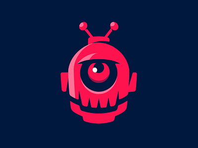 Robot Cyclops cyclops illustration logo mark red robot