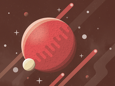 Planet 2 angle illustration meteor moon pattern planet red space texture
