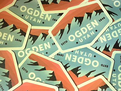 Ogden Badge Stickers illustration mountains ogden sticker stickermule stickers utah