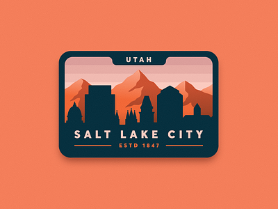 SLC Badge badge illustration mountains outdoors patch salt lake city slc utah