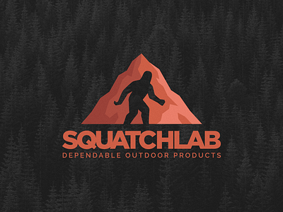 Squatchlab logo bigfoot brand illustration logo mountain outdoor sasquatch squatch wilderness yeti