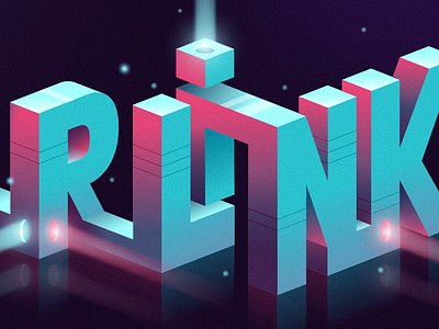 Mural - WIP 2 3d beam block gradient illustration isometric lettering light mural