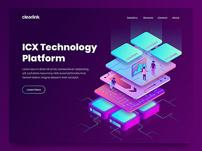 ICX Isometric Landing Page future gradient isometric landing layers page tech technology ui web