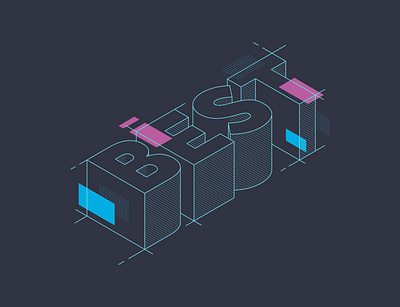 BEST 3d best build illustration isometric line monoweight outline typography wireframe