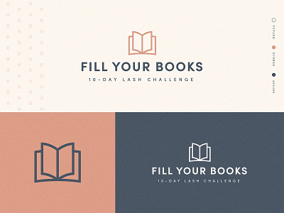 Fill Your Books Course Logo beauty book books brand branding design eyelashes lashes logo typography