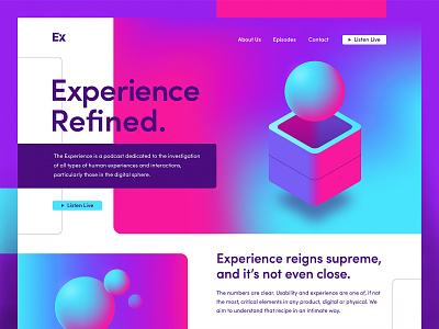 The Experience design experience home illustration interface isometric landing page sphere ui ux web design