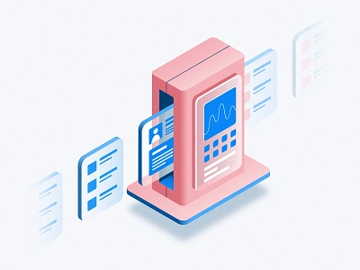 Scanner gradient illustration info isometric isometric art isometric design scan scanner scanning tech technology