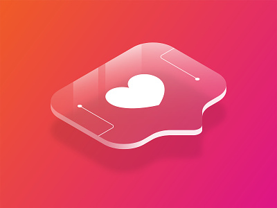 Digital Popularity heart hearts icon illustration instagram isometric like likes popular popularity
