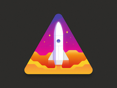 Rocket Badge badge galactic galaxy illustration outer space patch rocketship ship space stars stellar take off