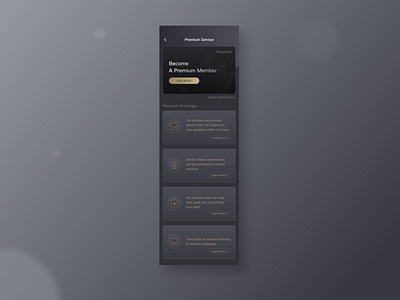 Premium app black color darkmode design gray premium ui vip