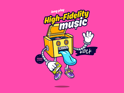 HIFI MUSIC color illustraion illustration illustration art lp music music player player purple red redesign yellow
