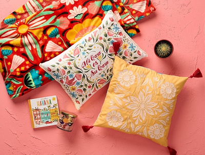Mi Casa es Su Casa blanket color colorful digital hispanic illustration pattern pillow talavera