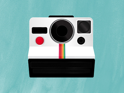 Polaroid Land Camera adobe illustrator bowllick camera debbie sajnani digital illustration miad polaroid rainbow society6 vector vintage