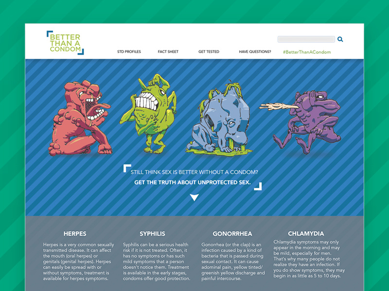 Better Than A Condom: Website debbie sajnani bowllick miad std colorful flat students teen layout website web