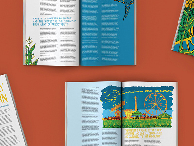 Spiritually Midwestern article carnival color editorial flat illustration layout magazine miad midwest print