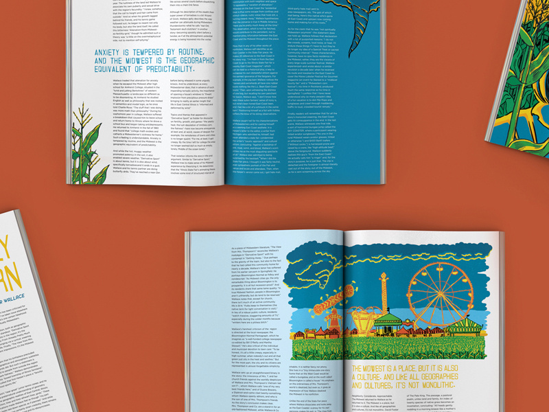 Spiritually Midwestern article layout magazine editorial print illustration color flat midwest carnival miad