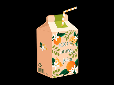 Orange juice flower illustration juice orange package
