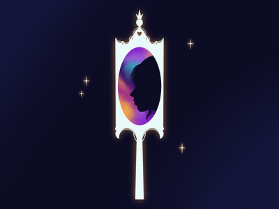 Mirror girl illustration mirror profile silhouette