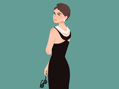 Audrey Hepburn #retroctober2021 60s audrey hepburn character girl illustration retroctober2021
